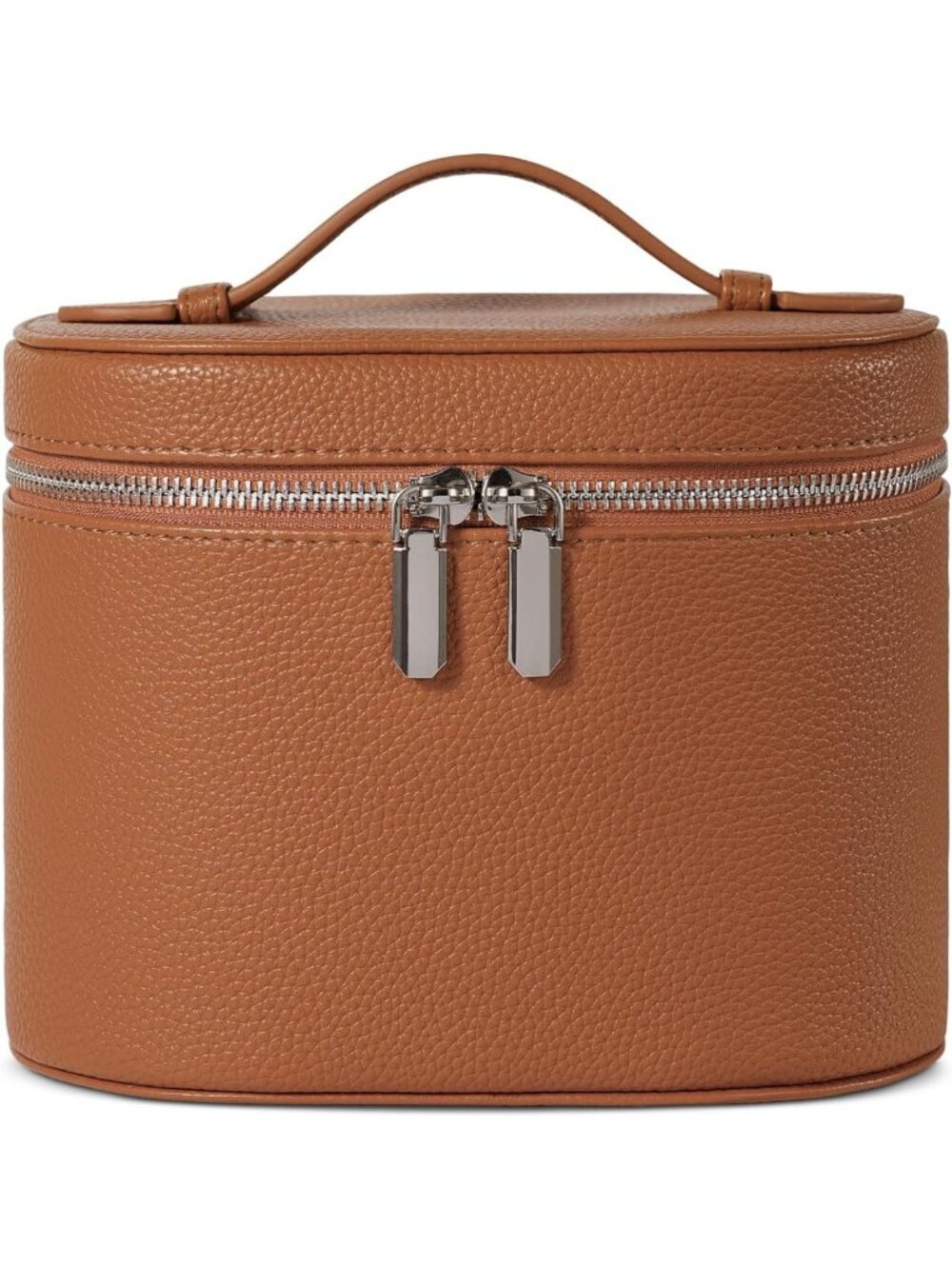Travel Makeup Bag with Compartments & Handle - Portable Cosmetic Organizer for